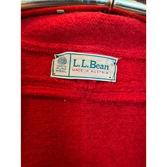 Vintage L.L.Bean 100% Wool Hooded Jacket Women’s M Red Austria  Outerwear - Picture 13 of 13